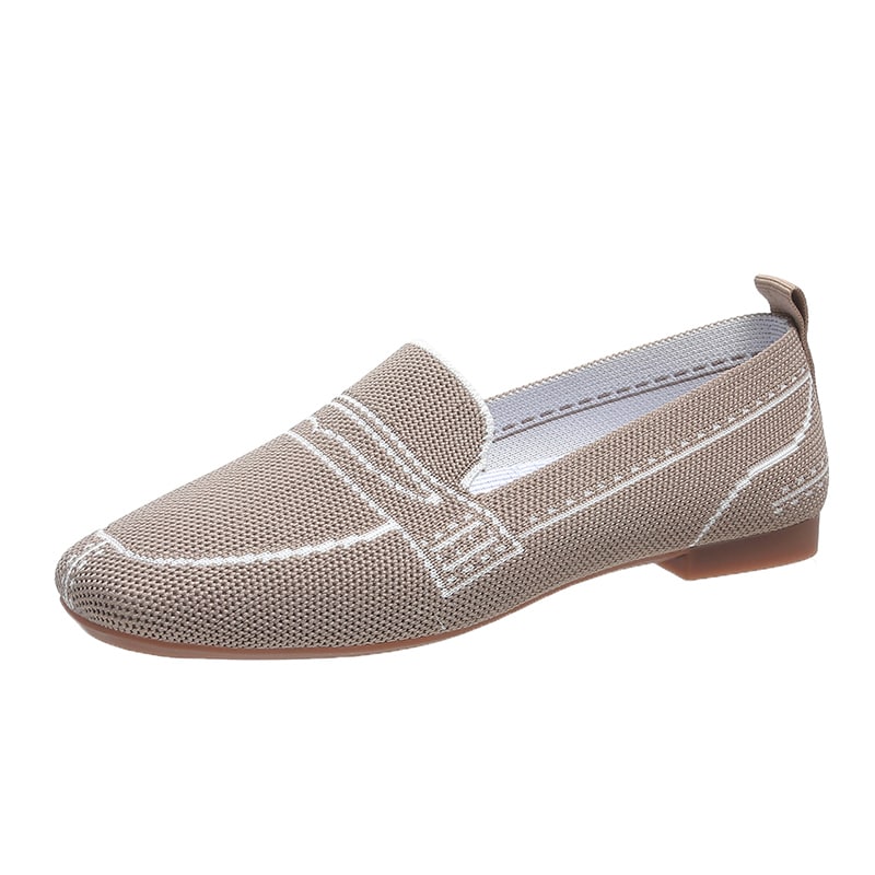 Weiche Mesh-Mokassins mit Steppnaht-Muster