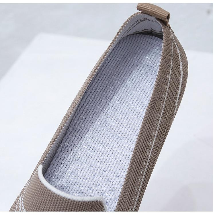 Weiche Mesh-Mokassins mit Steppnaht-Muster
