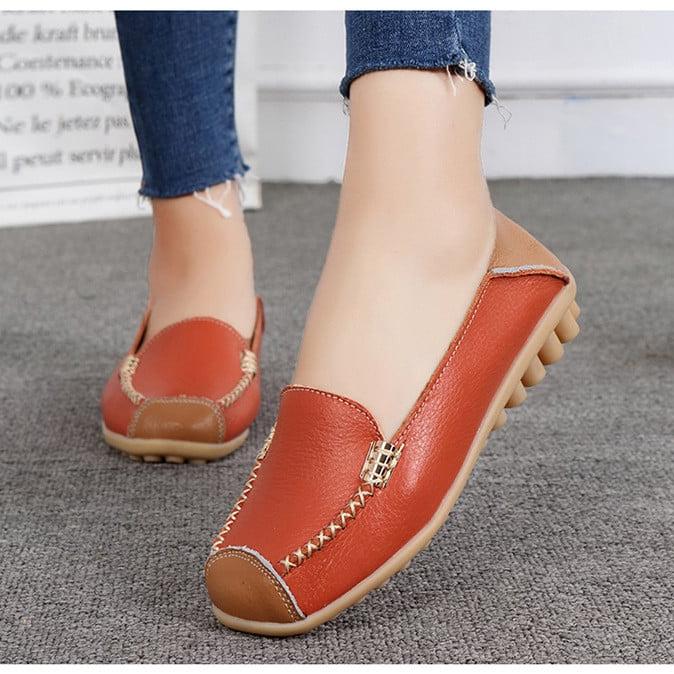 Zweifarbige weiche Loafer in Lederoptik