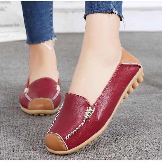 Zweifarbige weiche Loafer in Lederoptik