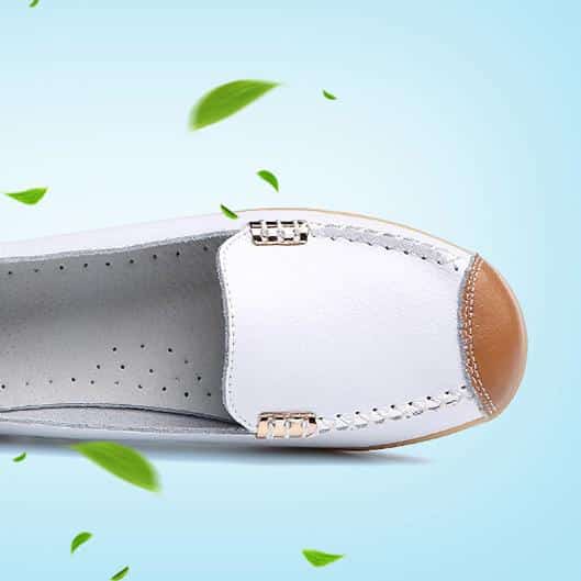 Zweifarbige weiche Loafer in Lederoptik