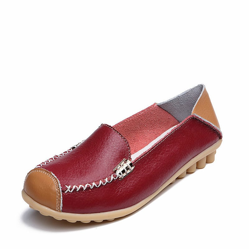 Zweifarbige weiche Loafer in Lederoptik