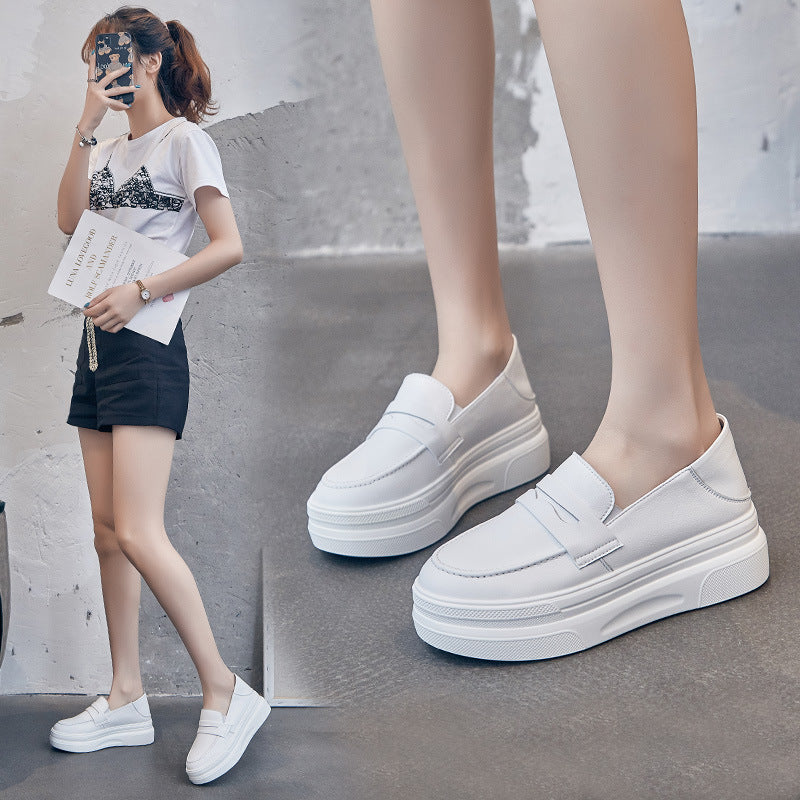 Weiße Plateau-Loafer für Damen