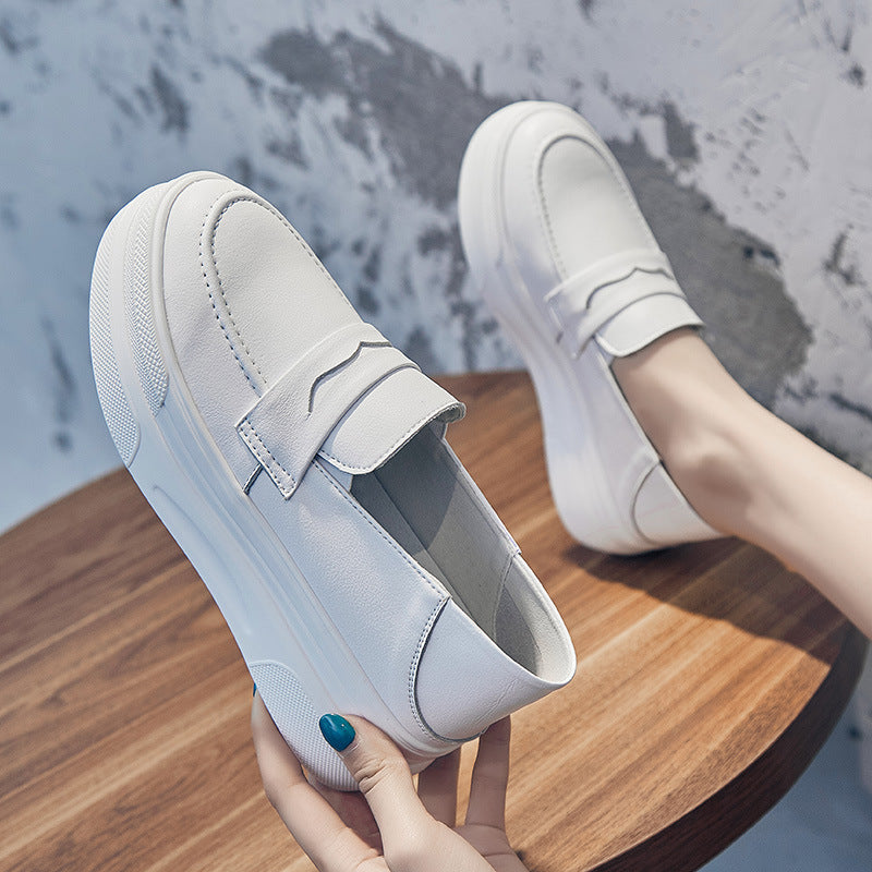Weiße Plateau-Loafer für Damen