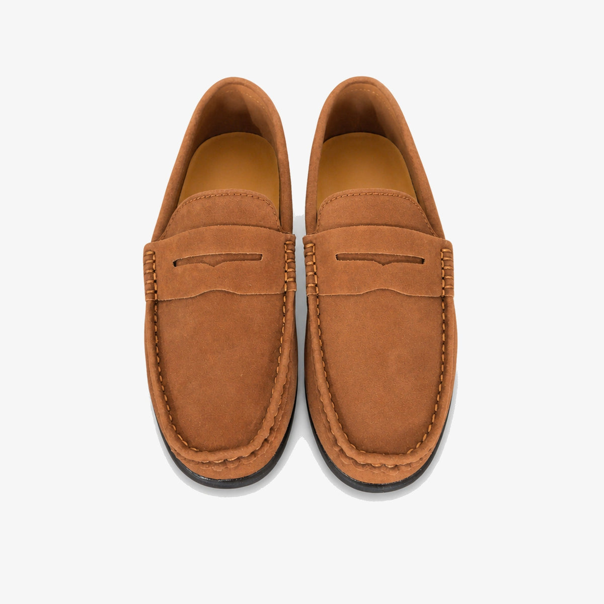 Herren Wildleder-Loafer mit Penny-Einsatz in Schwarz