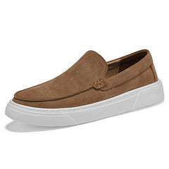 Wildleder-Mokassins für Herren mit dicker Sohle, Camel