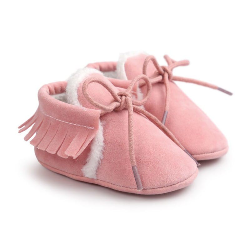 mokassin aus rosa Wildleder