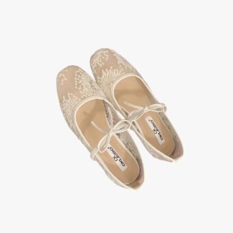 Damen Mary Jane Schuhe aus Spitze